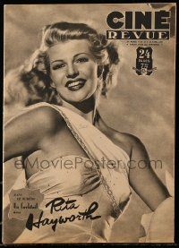 1m523 CINE REVUE French magazine April 1947 wonderful cover portrait of sexy Rita Hayworth!