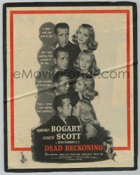 1m180 DEAD RECKONING magazine ad '47 smoking Humphrey Bogart, full-length sexy Lizabeth Scott!