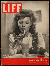 1m558 LIFE MAGAZINE magazine January 18, 1943 sexy Rita Hayworth in Cover Girl by Halsman!