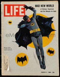 1m563 LIFE MAGAZINE magazine March 11, 1966 Adam West as Batman by Yale Joel, a mad new world!
