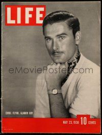 1m564 LIFE MAGAZINE magazine May 23, 1938 Errol Flynn, glamor boy, in Adventures of Robin Hood!