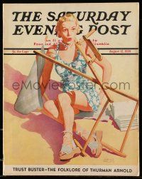 1m592 SATURDAY EVENING POST magazine August 12, 1939 John-Hyde Phillips art of girl & broken chair!