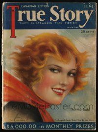 1m605 TRUE STORY Canadian magazine June 1930 wonderful cover art of Thelma Todd by Jules Cannert!