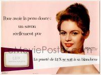 1m255 BRIGITTE BARDOT French 9x12 ad '56 the beautiful star sells the famous Lux soap!