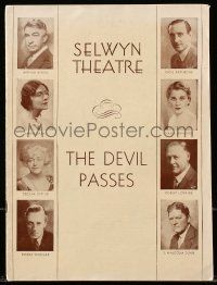 1m213 DEVIL PASSES playbill '32 starring Basil Rathbone & Ernest Thesiger both shown on cover!