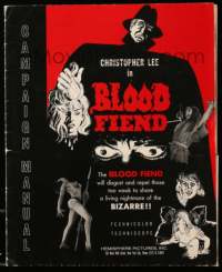 1m207 THEATRE OF DEATH pressbook/presskit '67 Christopher Lee, w/ 5 horror posters, Blood Fiend!