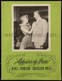 1m718 AFFAIRS OF STATE stage play souvenir program book '50 starring Haila Stodard & Reginald Owen!