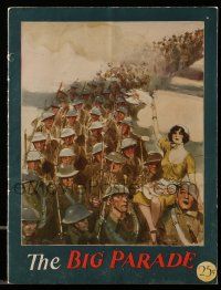 1m740 BIG PARADE souvenir program book '25 King Vidor's World War I epic, John Gilbert, cool art!