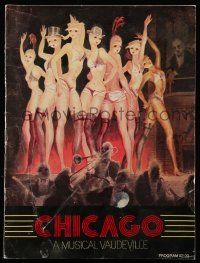 1m769 CHICAGO stage play souvenir program book '75 T.W. art of sexy half-naked showgirls!