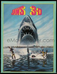 1m863 JAWS 3-D souvenir program book '83 Gary Meyer shark artwork, the third dimension is terror!