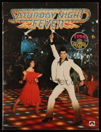 1m936 SATURDAY NIGHT FEVER souvenir program book '77 disco dancer John Travolta, includes record!