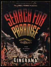 1m938 SEARCH FOR PARADISE Cinerama souvenir program book '57 Lowell Thomas' Himalayan travels!