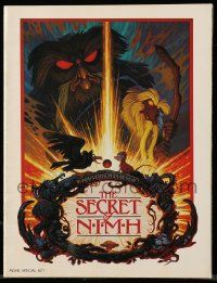 1m939 SECRET OF NIMH souvenir program book '82 Don Bluth, Tim Hildebrandt mouse fantasy cartoon art!