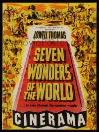 1m940 SEVEN WONDERS OF THE WORLD Cinerama souvenir program book '56 famous landmarks in Cinerama!