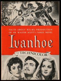 1m201 IVANHOE promo book '52 pretty Elizabeth Taylor, Robert Taylor & Joan Fontaine!