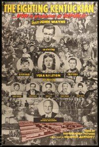 1m004 FIGHTING KENTUCKIAN promo brochure '49 images of John Wayne & cast, unfolds to 28x42 poster!