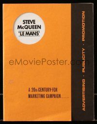 1m206 LE MANS die-cut English pressbook '71 lots of information about the movie and the stars!