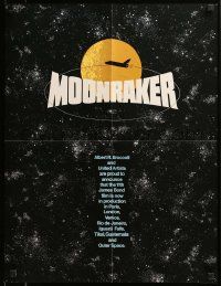 1m014 MOONRAKER 11x14 promo brochure '79 Roger Moore as James Bond, unfolds to make 21x28 poster!