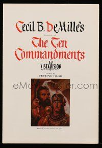 1m058 TEN COMMANDMENTS 8pg promo brochure '56 DeMille classic, Charlton Heston & Yul Brynner!