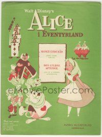 1m321 ALICE IN WONDERLAND Danish sheet music '51 Very Good Advice AND All in a Golden Afternoon!