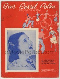 1m326 BEER BARREL POLKA sheet music '34 Roll Out the Barrel, as sung by Rose Marie, Im Ho art!
