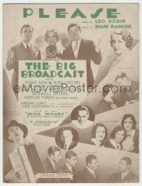1m327 BIG BROADCAST sheet music '32 Cab Calloway, Mills Brothers, Boswell Sisters, Please!