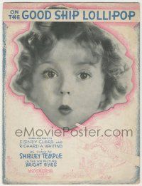 1m333 BRIGHT EYES sheet music '34 super close up of Shirley Temple, On the Good Ship Lollipop!