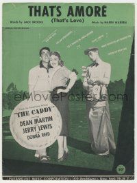 1m335 CADDY sheet music '53 Dean Martin & Jerry Lewis golfing with Donna Reed, That's Amore!