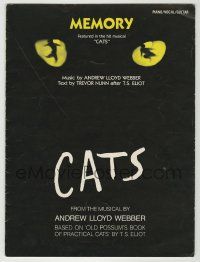 1m342 CATS stage play sheet music '87 T.S. Eliot, music by Andrew Lloyd Webber, Memory!