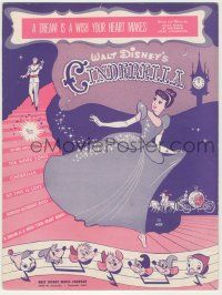 1m345 CINDERELLA sheet music '50 Walt Disney cartoon classic, A Dream is a Wish Your Heart Makes!