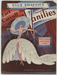 1m351 EARL CARROLL VANITIES sheet music '30s wonderful art of sexy showgirl, Blue Shadows!