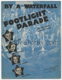 1m355 FOOTLIGHT PARADE sheet music '33 James Cagney, Joan Blondell, Ruby Keeler, By a Waterfall!