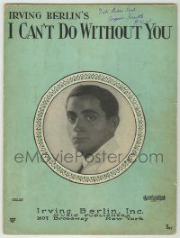1m381 IRVING BERLIN sheet music 1920s great portrait of the composer, I Can't Do It Without You!