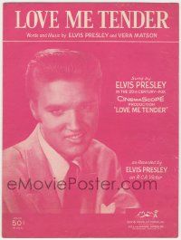 1m390 LOVE ME TENDER sheet music '56 1st Elvis Presley, great close portrait, the title song!