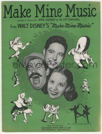 1m392 MAKE MINE MUSIC sheet music '46 Dinah Shore, Colonna, Disney cartoon art, the title song!