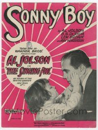 1m415 SINGING FOOL sheet music '28 great image of Davey Lee with Al Jolson, Sonny Boy!