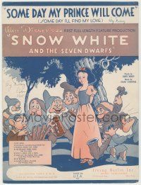 1m418 SNOW WHITE & THE SEVEN DWARFS sheet music '37 Disney classic, Some Day My Prince Will Come!