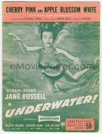 1m438 UNDERWATER sheet music '55 sexy diver Jane Russell, Cherry Pink & Apple Blossom White!