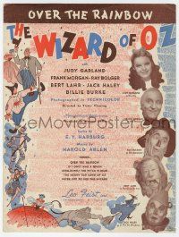 1m442 WIZARD OF OZ sheet music '39 Over the Rainbow, most classic song from the movie!