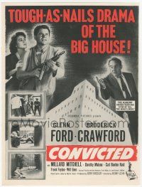 1m100 CONVICTED trade ad '50 Glenn Ford, Broderick Crawford, tough-as-nails drama of the big house!