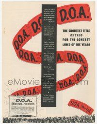 1m102 D.O.A. trade ad '50 Edmond O'Brien had 48 hours to avenge his own murder, classic noir!