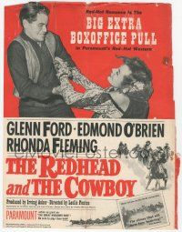 1m152 REDHEAD & THE COWBOY trade ad '51 Glenn Ford & Rhonda Fleming have a red-hot romance!