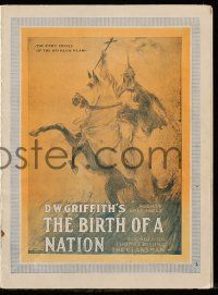 1m208 BIRTH OF A NATION English program '15 D.W. Griffith's classic tale of the Ku Klux Klan!