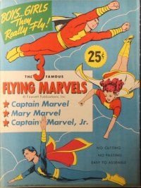 1m245 FLYING MARVELS paper doll set '45 Captain Marvel, Mary & Captain Marvel Jr!