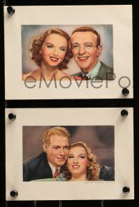 1m237 FRENCH MGM FILM STAR CARDS set of 6 5x7 French color prints '40s MacDonald & Eddy, Astaire