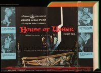 1m038 HOUSE OF USHER die-cut promo brochure '60 Edgar Allan Poe's tale of the ungodly & evil!