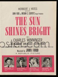 1m166 SUN SHINES BRIGHT trade ad '53 Charles Winninger, Irvin Cobb stories adapted by John Ford!