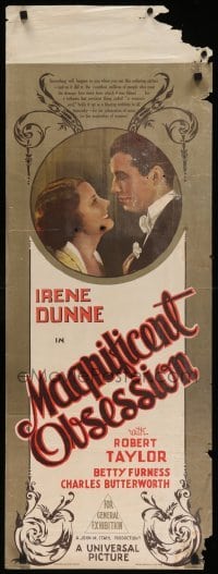 1p014 MAGNIFICENT OBSESSION long Aust daybill '36 romantic image of Irene Dunne & Robert Taylor!