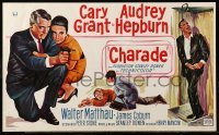 1p123 CHARADE Belgian '63 art of tough Cary Grant & sexy Audrey Hepburn, expect the unexpected!