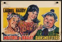 1p126 DANCING MASTERS Belgian R50s Stan Laurel & Oliver Hardy w/pretty woman!